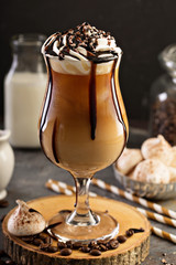 Iced coffee with whipped cream