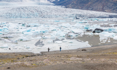 Visitors at Fjallsarlon Glacier Lagoon