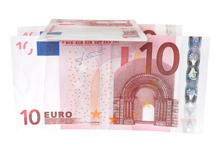 Euro banknotes closeup