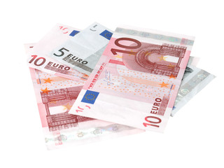 Euro banknotes closeup