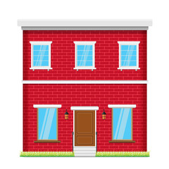 facade of a brick storefront. vector illustration