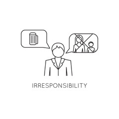 Family problems line icon