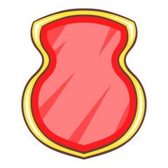 Safety shield icon, cartoon style