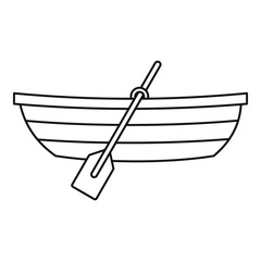Boat with paddles icon, outline style