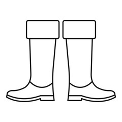 High rubber boots icon, outline style