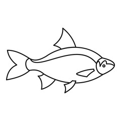 Fish icon, outline style