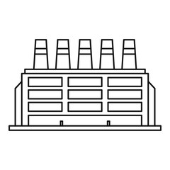 Manufacturing factory building icon, outline style