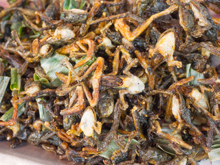 Thailand - fried frog on the Thai market
