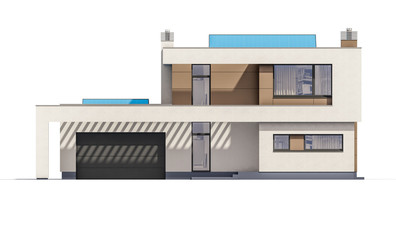 3d rendering of modern cozy house