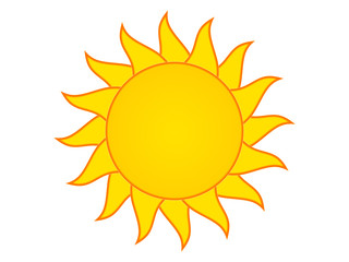Symbol of the sun on a white background