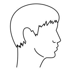 Human head icon, simple style