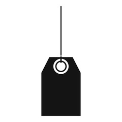 Blank black tag icon, simple style