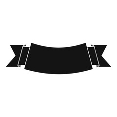 Black banner icon, simple style
