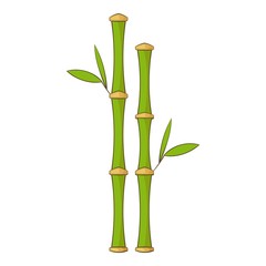 Fototapeta premium Green bamboo stems icon, cartoon style
