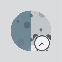 moon color icon. Times of Day. half moon