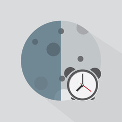 moon color icon with the shadow.half moon