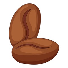Coffee beans icon, cartoon style
