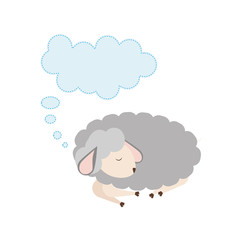 Sheep sleeping cartoon icon vector illustration graphic design