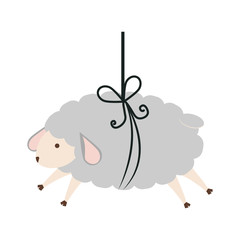 Sheep sleeping cartoon icon vector illustration graphic design