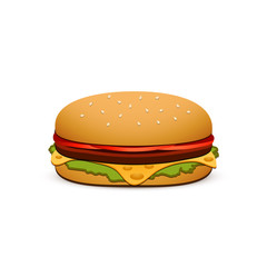 Hamburger isolated on white background. Vector illustration