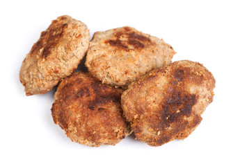 Group of prepared small hand made cutlets