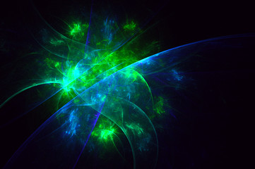 3D rendering abstract fractal light background