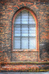 View of an old window to church