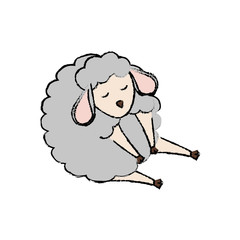 Sheep sleeping cartoon icon vector illustration graphic design