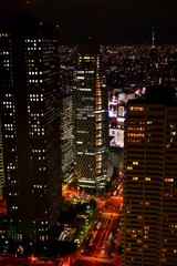 Tokyo cityscape at night in Shinjuku