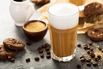 Fotobehang Hot latte with thick foam © fahrwasser