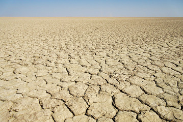 Flat dry desert in south-eastern Iran