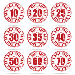 sale grunge rubber in red color illustration