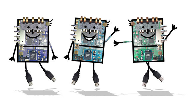 Cartoon robots - funny electronics