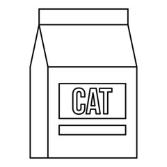 Cat food bag icon, outline style