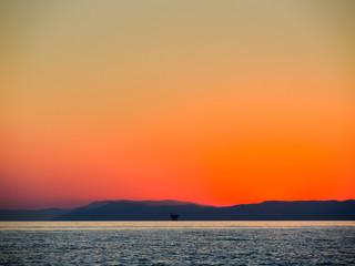 Fototapeta premium sunset over sea in skala kallirachis greece