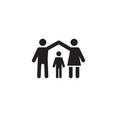 Family Insurance Icon. Flat Design.