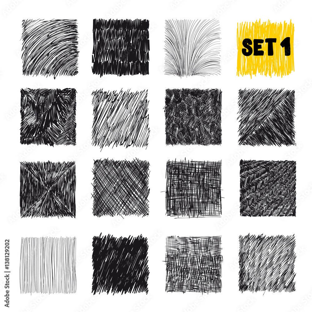 Poster doodles set. scribble collection. ink sketches. scrawl elements. notebook abstract drawing for your 