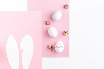Easter concept on white background top view mockup