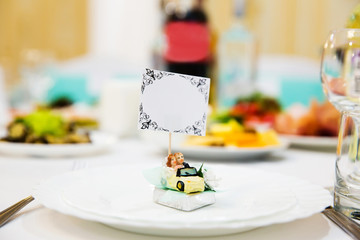 Served table in restaurant