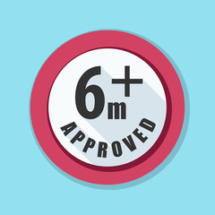 Six month baby Approved sign Illustration