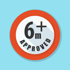 Six month baby Approved sign Illustration