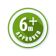 Obraz premium Six month baby Approved sign Illustration