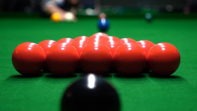Footage Of A Snooker Player Making Several Points In A Row Slow Motion