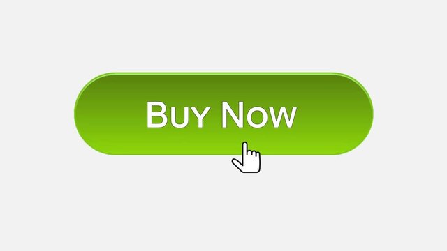 Buy now web interface button clicked with mouse cursor, different color choice
