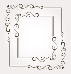 Set of two floral valentine's day frames and page decoration. Vector illustration