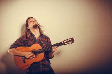 Enthusiast playing the instrument.