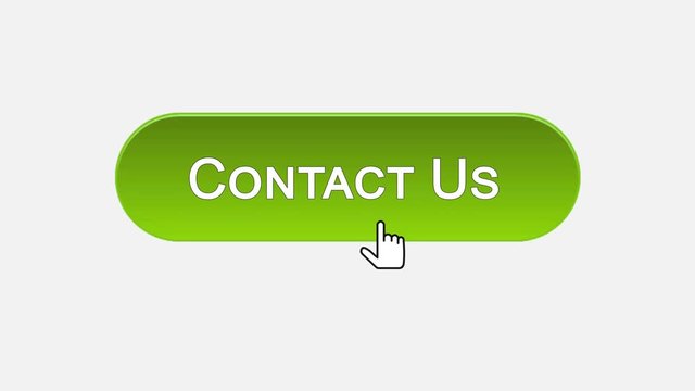Contact us web interface button clicked with mouse cursor, different colors