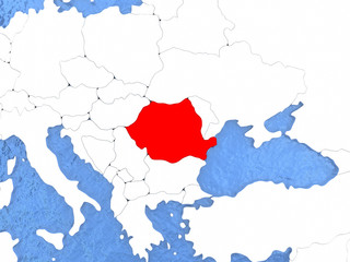 Fototapeta premium Romania on globe