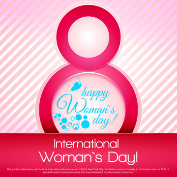 8 March international women's day isolated on pink background. G