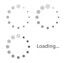 Circular loading sign, gray isolated on white background, vector illustration.